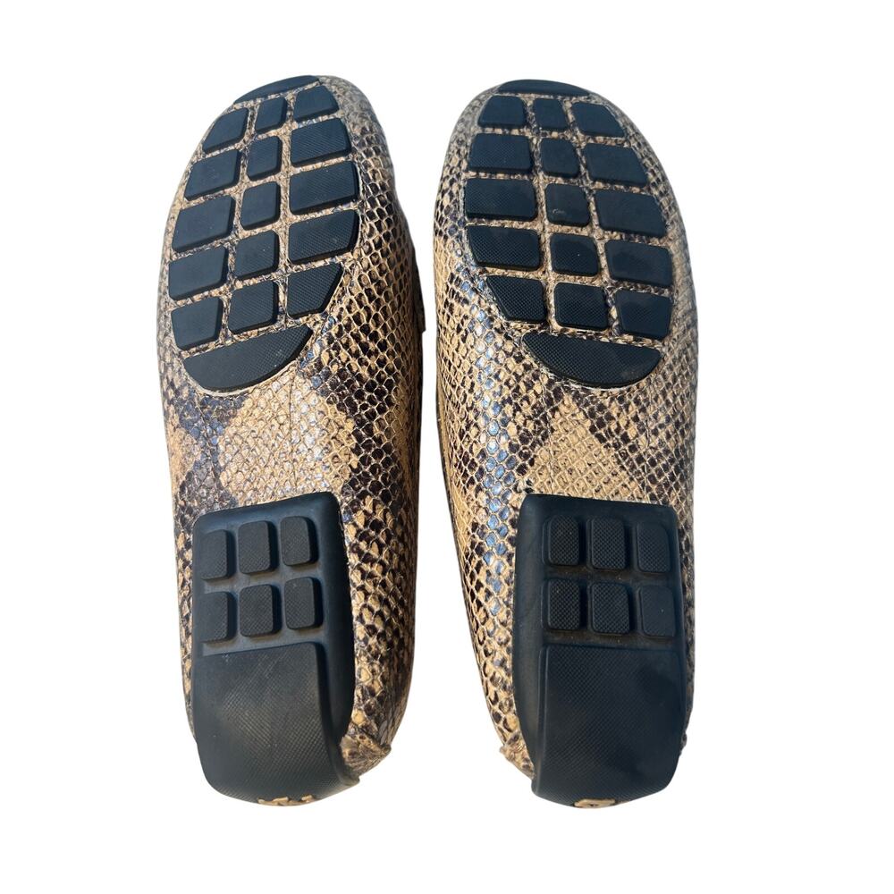 Lauren Ralph Lauren Carley Loafers Size 8 Python Embossed Leather Driving Flats - Picture 4 of 5